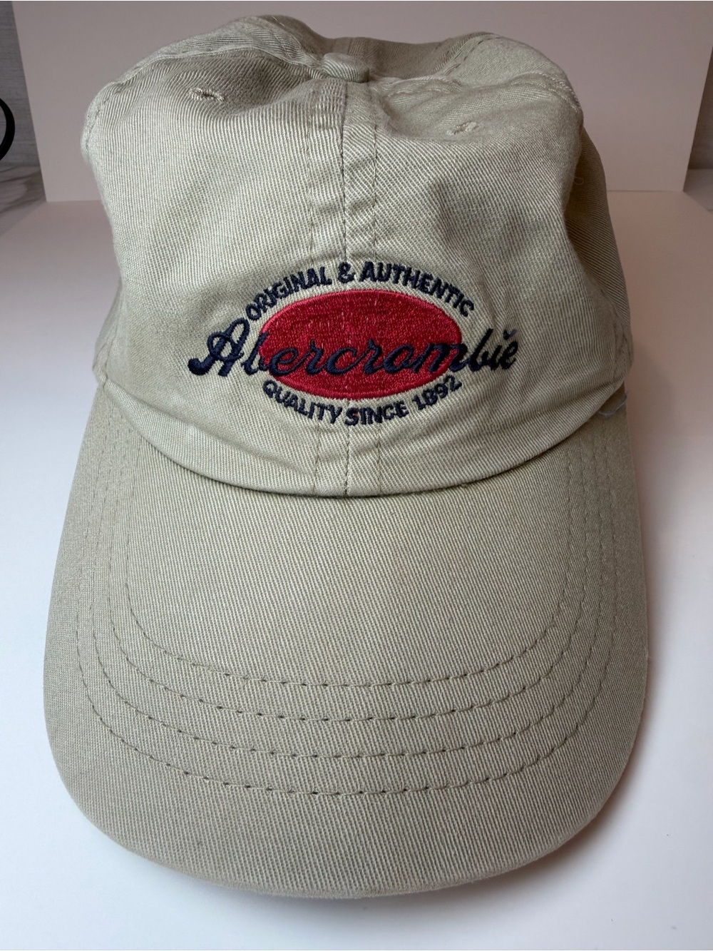 Vintage Abercrombie & Fitch A&F Hat Made USA Leather Strapback Cotton